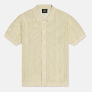 S/S POLO BUTTON FRONT SWEATER PEARL BUTTONS